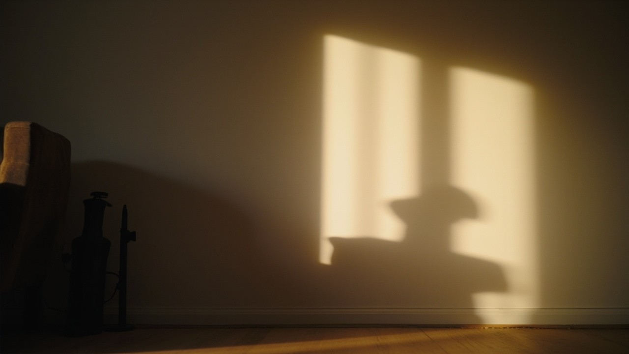 A Shadow of a Person on Living Room Wall