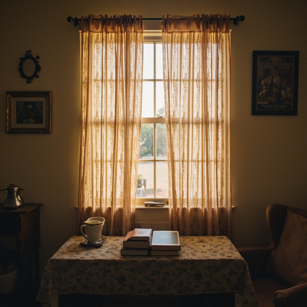 A Simple House with Religious Books and Coffee