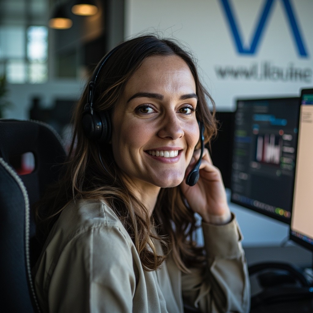 A Smiling Representative Helping a Client