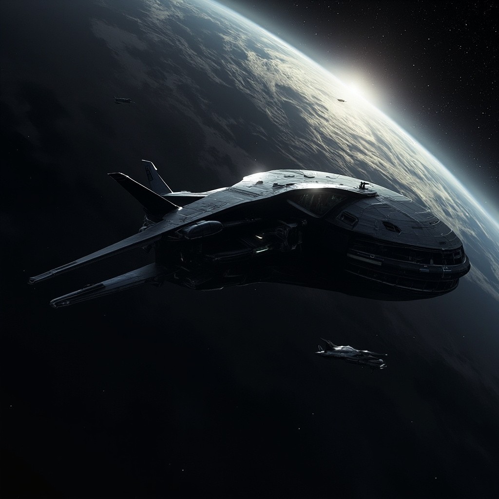 A Sophisticated Black Aircraft Heading to Galaxy Center