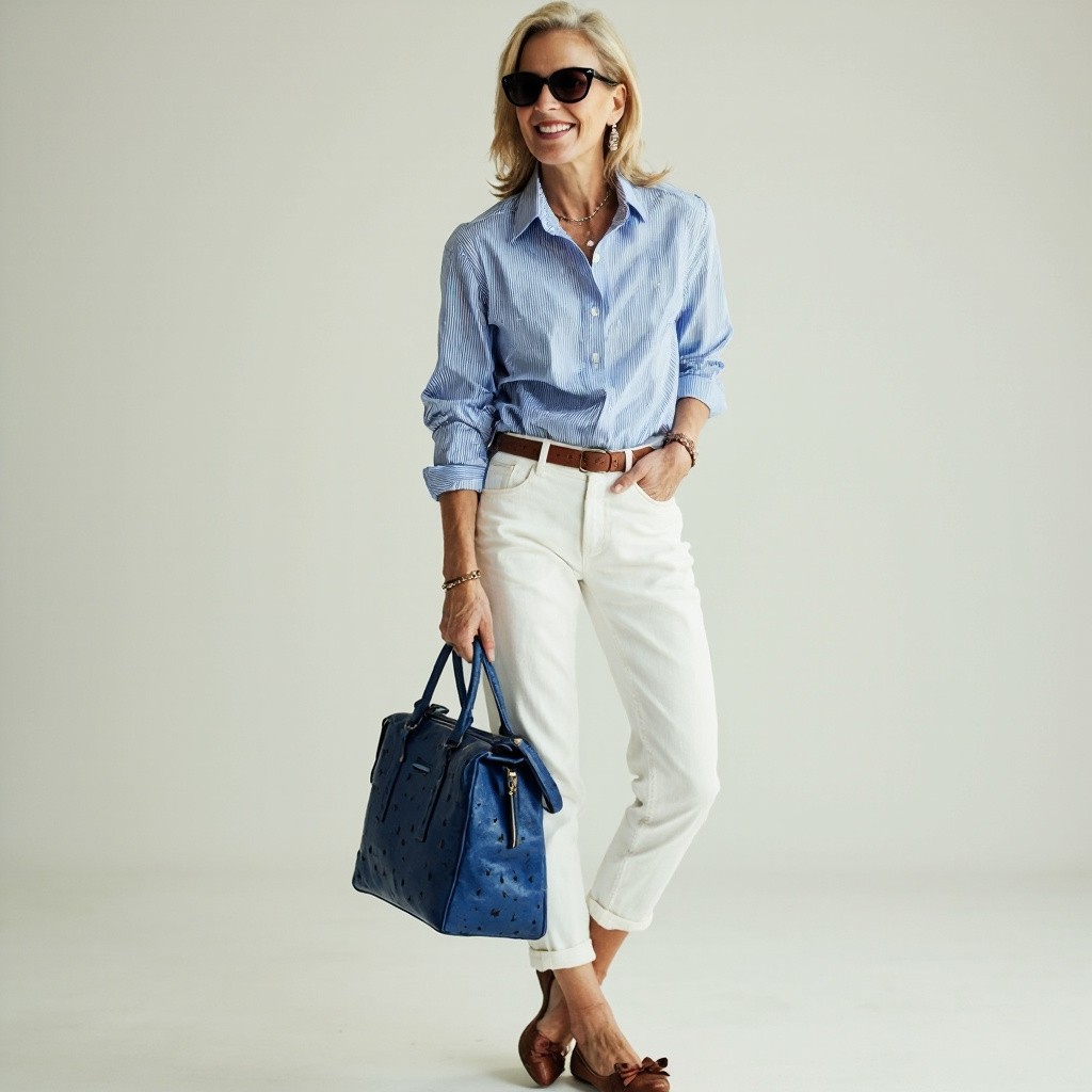 A Sophisticated Woman with Stylish Outfit and Accessories