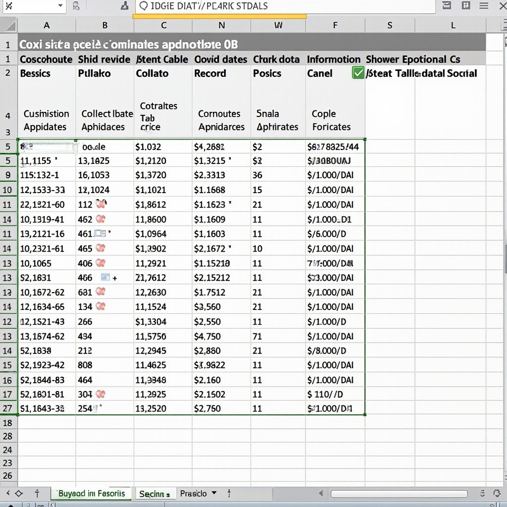 A Spreadsheet in Microsoft Excel