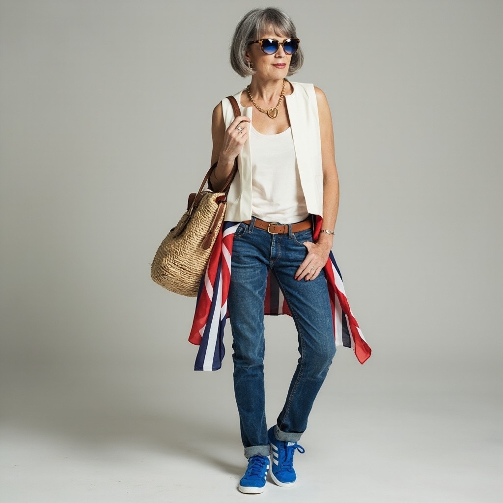 A Stylish Woman with Bob Haircut and Large Handbag