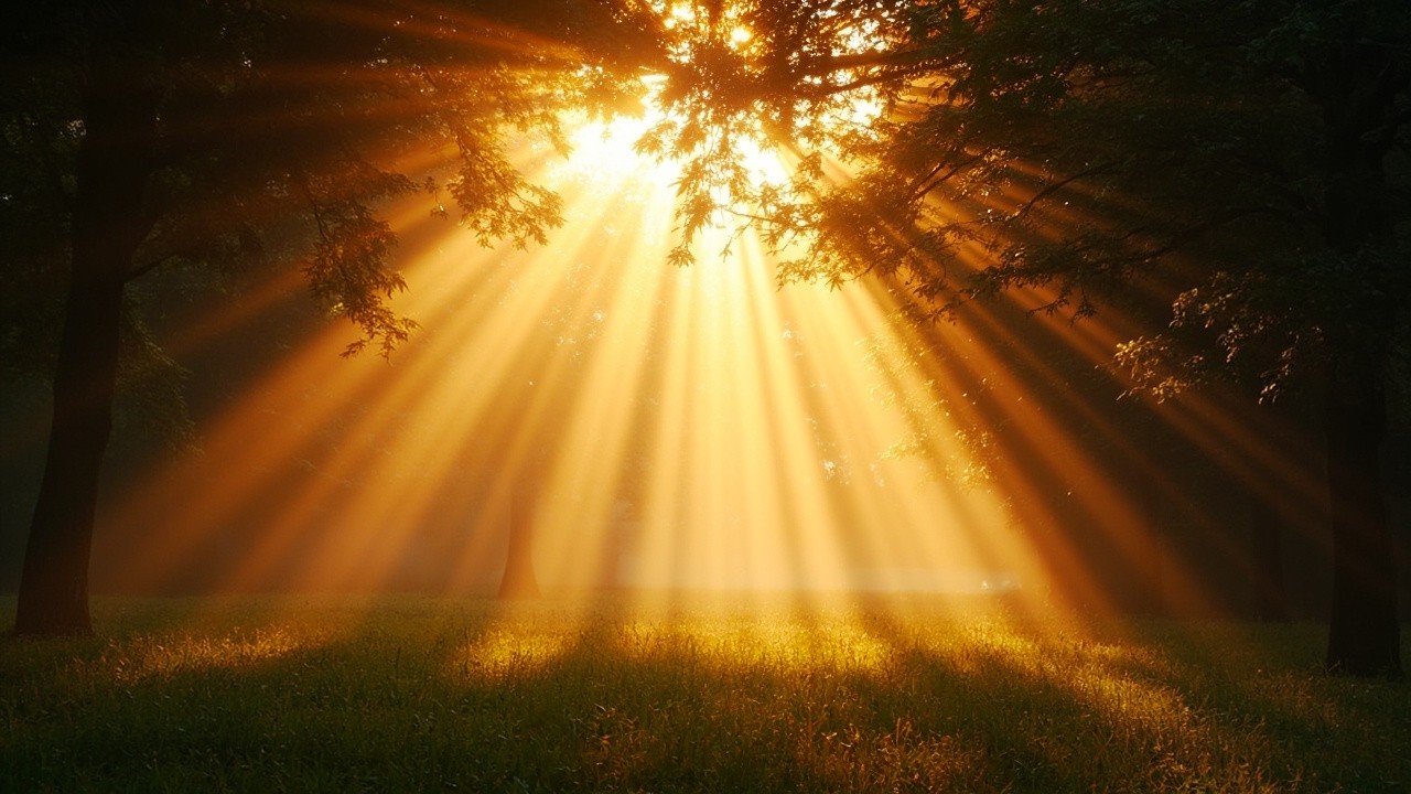 A Sunlit Clearing Through Forest's Natural Archway