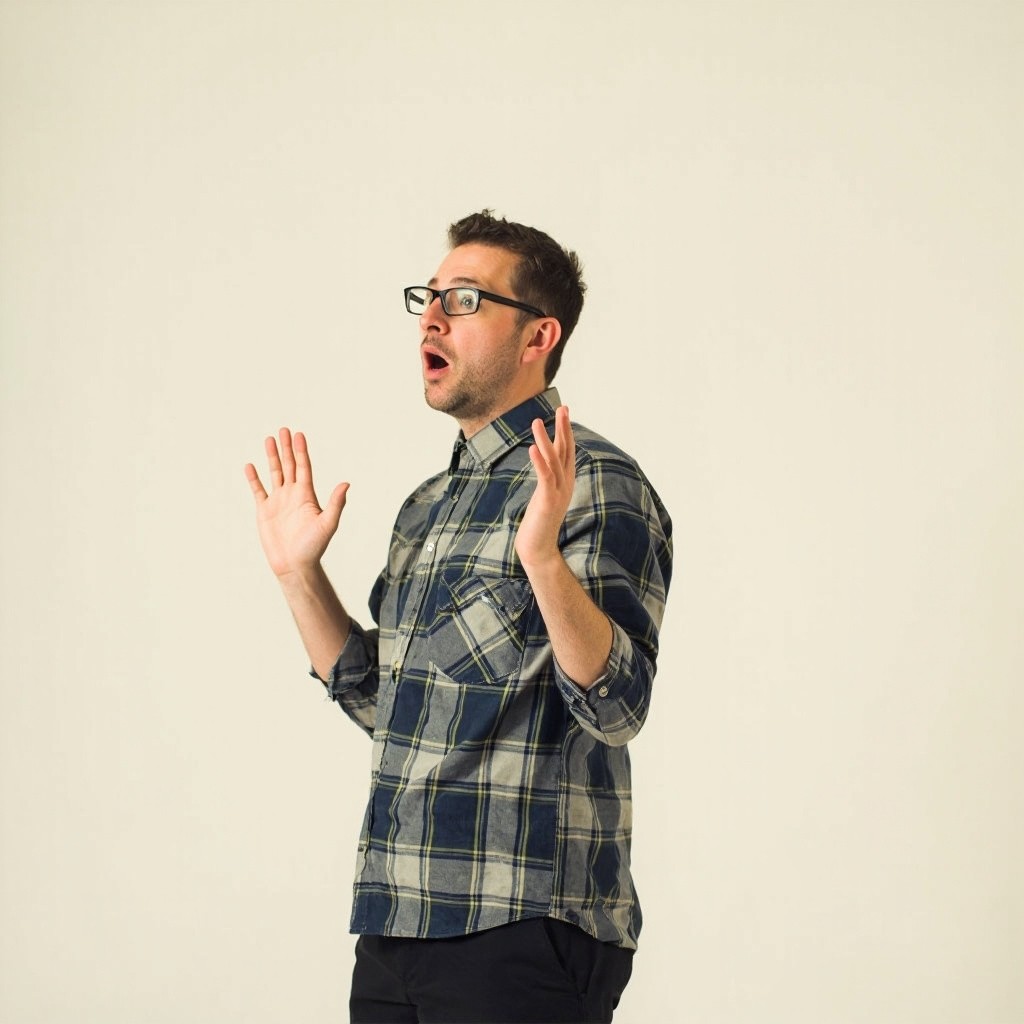 A Surprised Person Standing