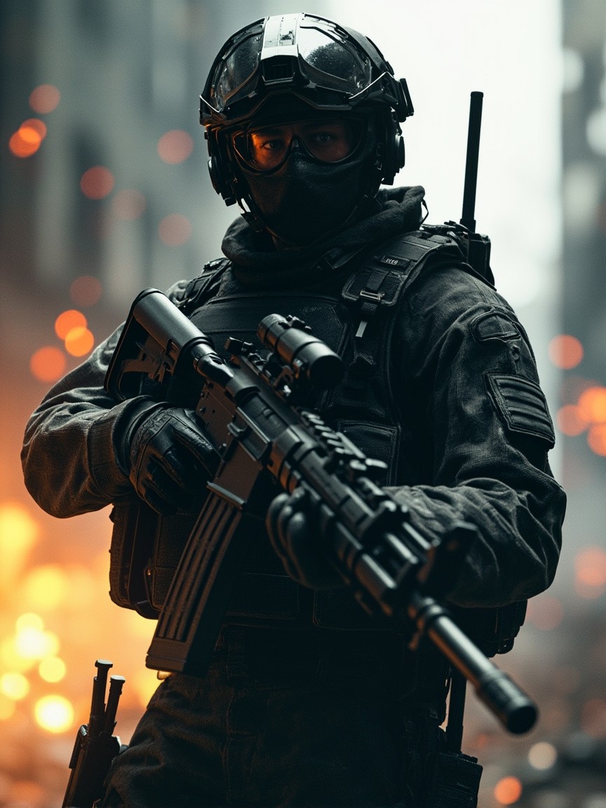A Swat Officer in a Battlefield Game