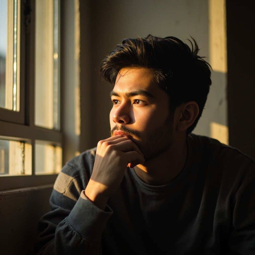 A Thoughtful Young Man by the Window