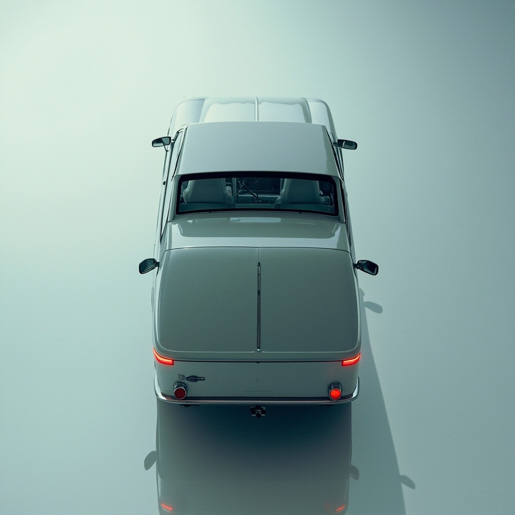 A Top View of Upward-Facing Vehicle