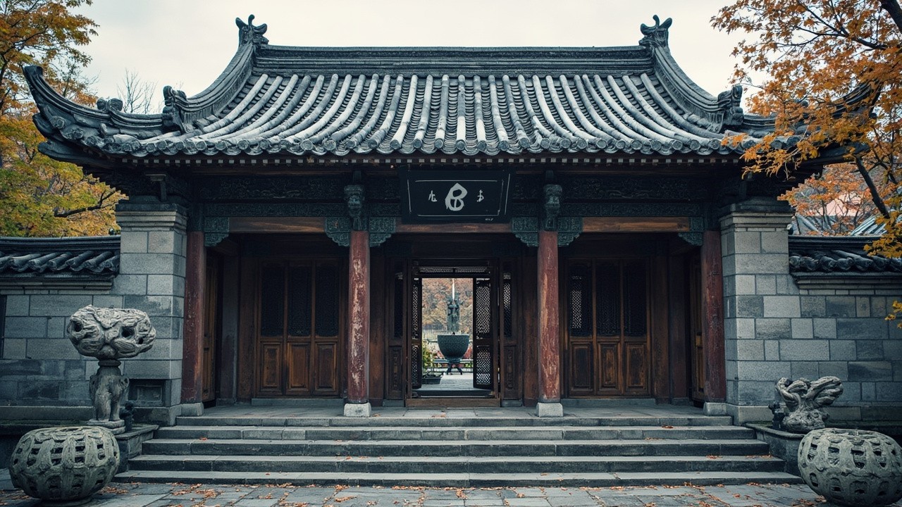 A Traditional Chinese Building with Green Bricks