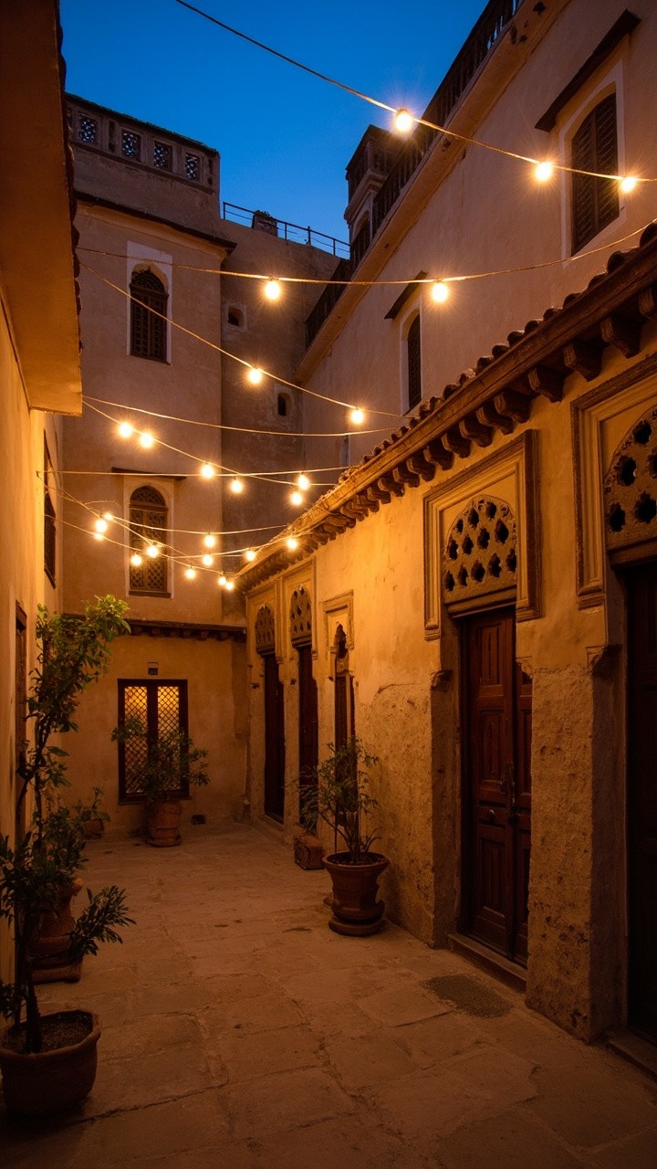 A Traditional Rajasthani Courtyard at Twilight