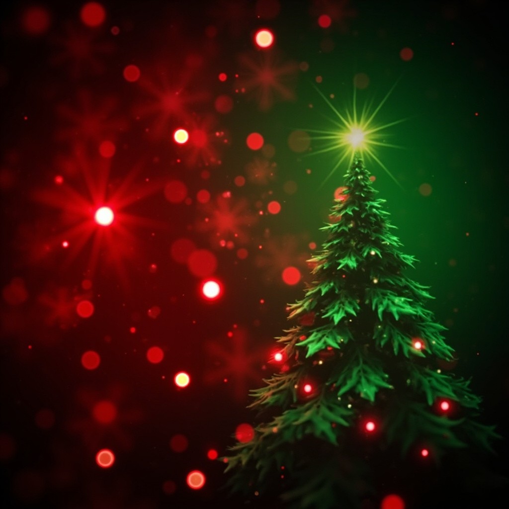 A Vibrant Christmas Background with Festive Lights