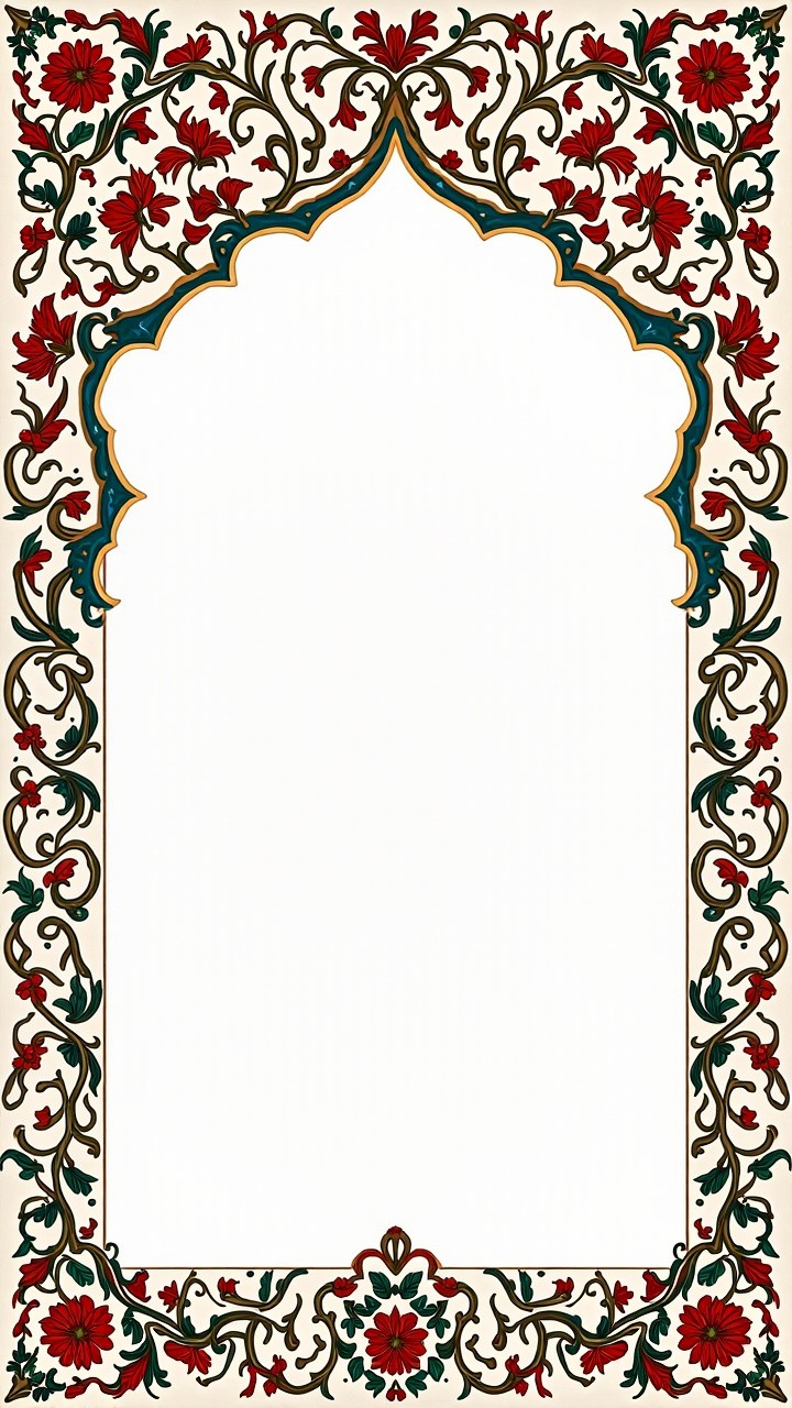 A Vibrant Floral Persian-Mughal Inspired Art Frame
