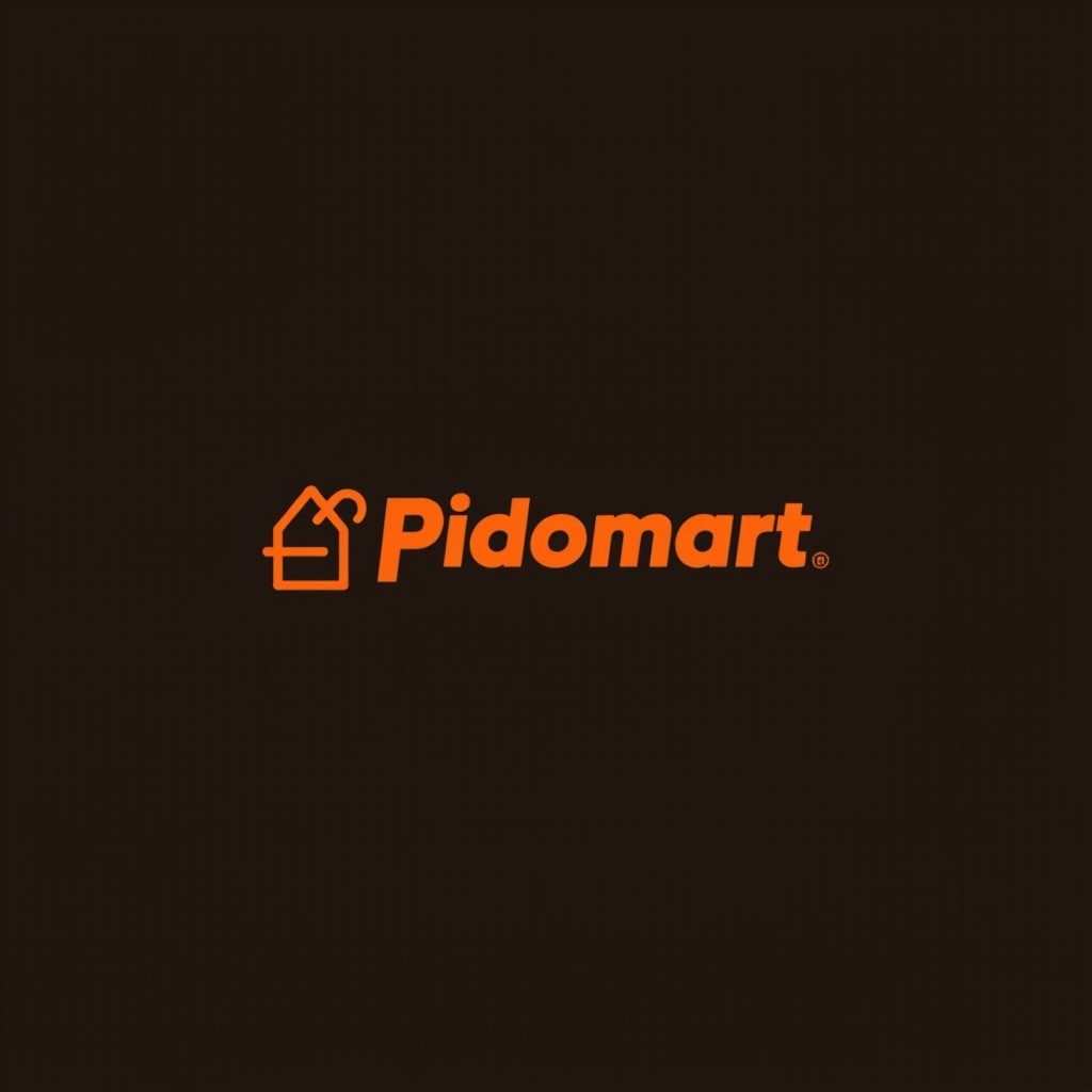 A Vibrant Orange Pidomart.com Logo with Unique Icon