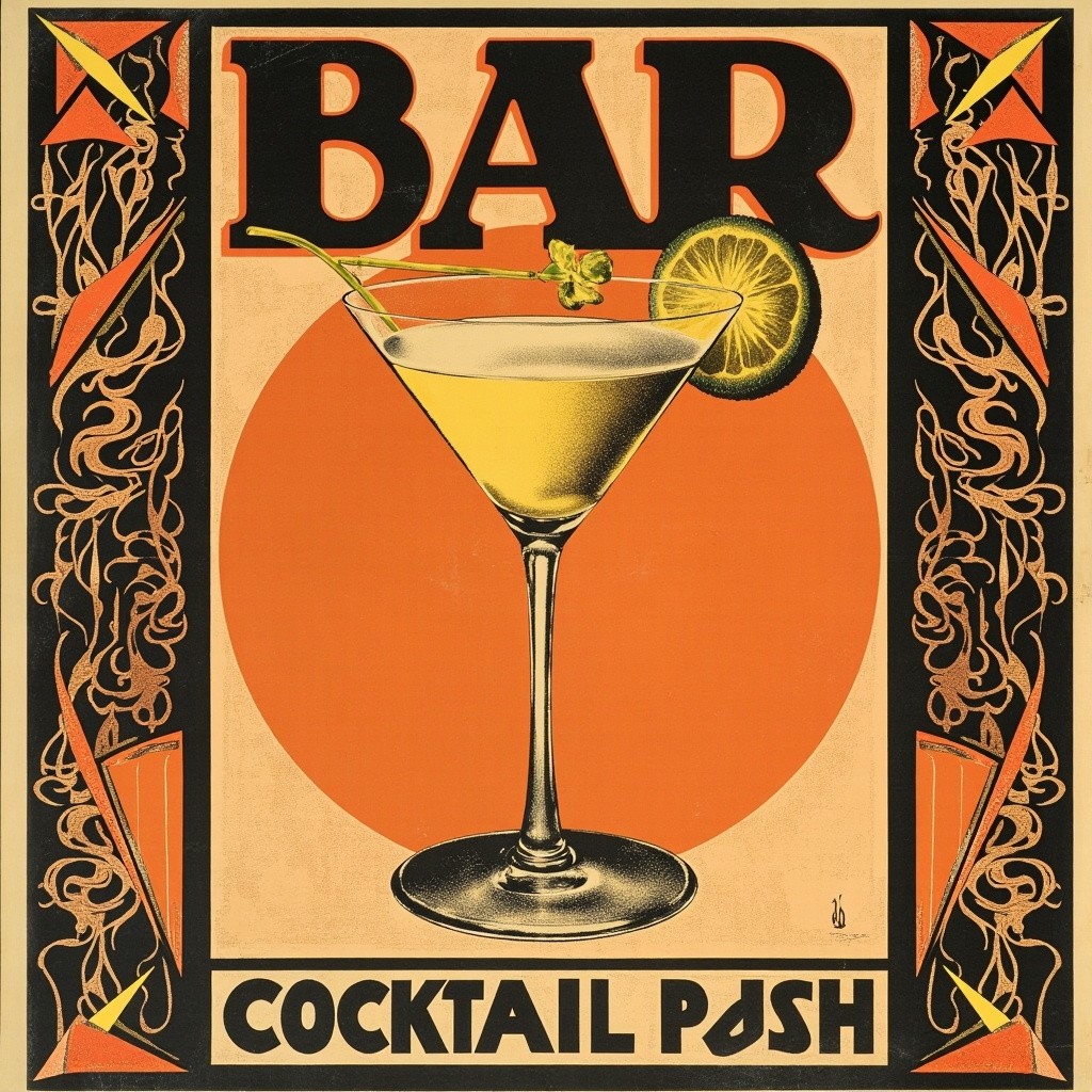 A Vintage Poster for a Cocktail Lounge