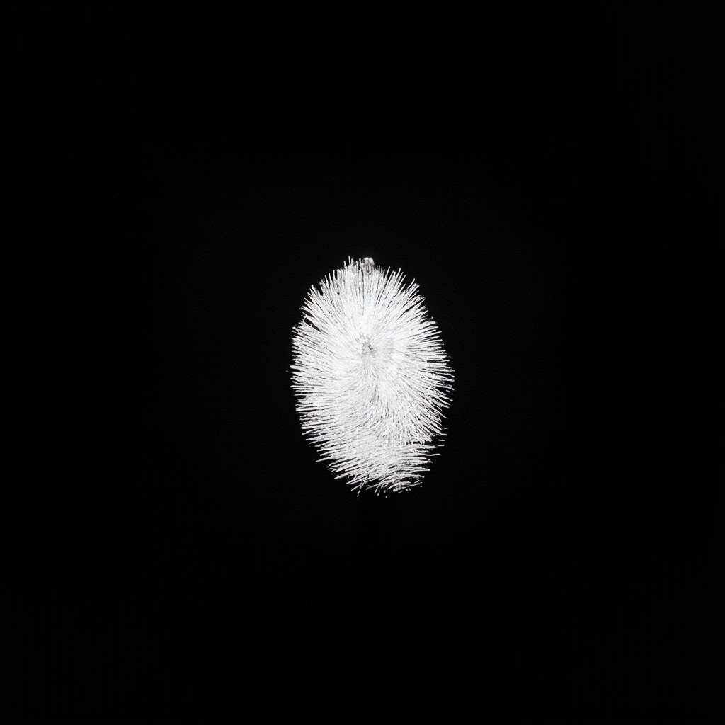 A White Thumbprint on a Black Background