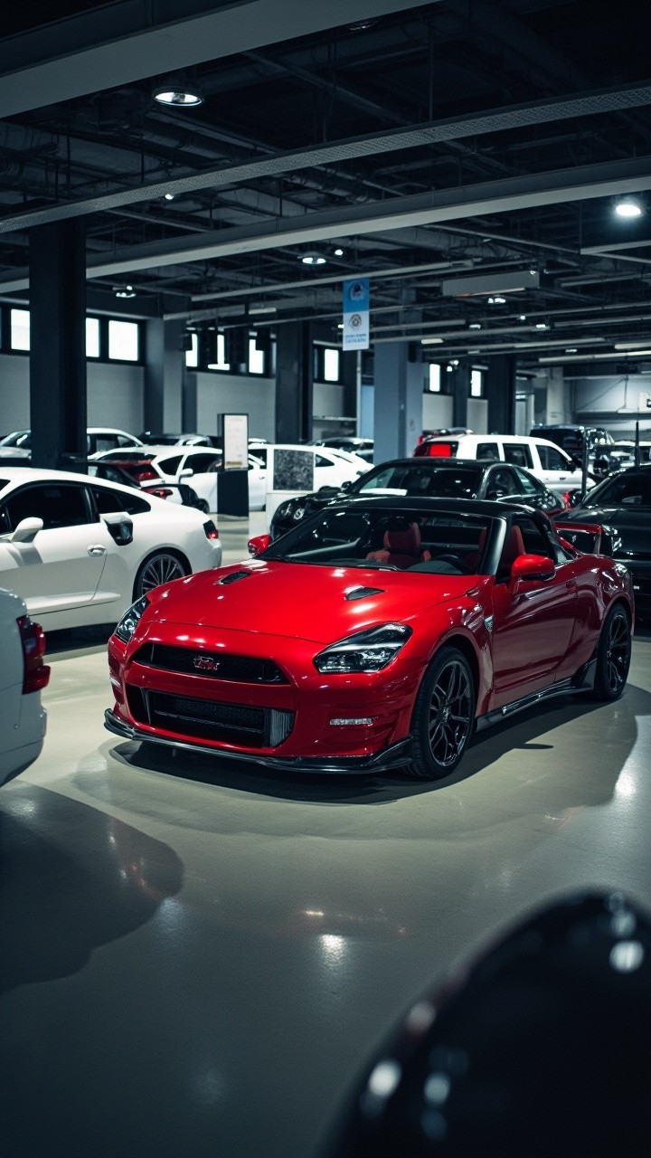A Wide Angle View of Car Showroom