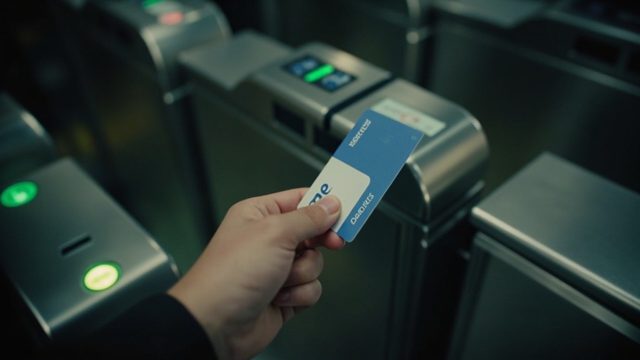 A Woman's Hand Swiping London Metro Card