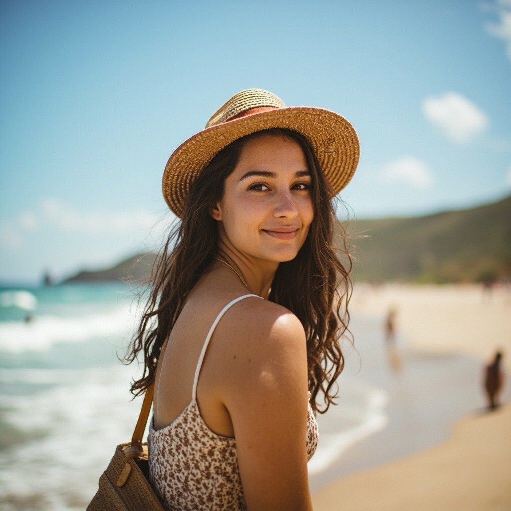 A Woman Enjoying Her Vacation