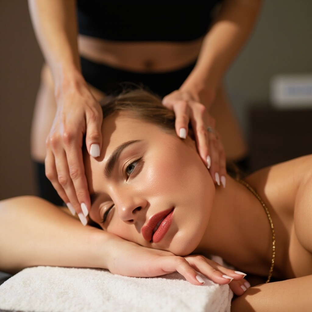 A Woman Giving a Relaxing Massage