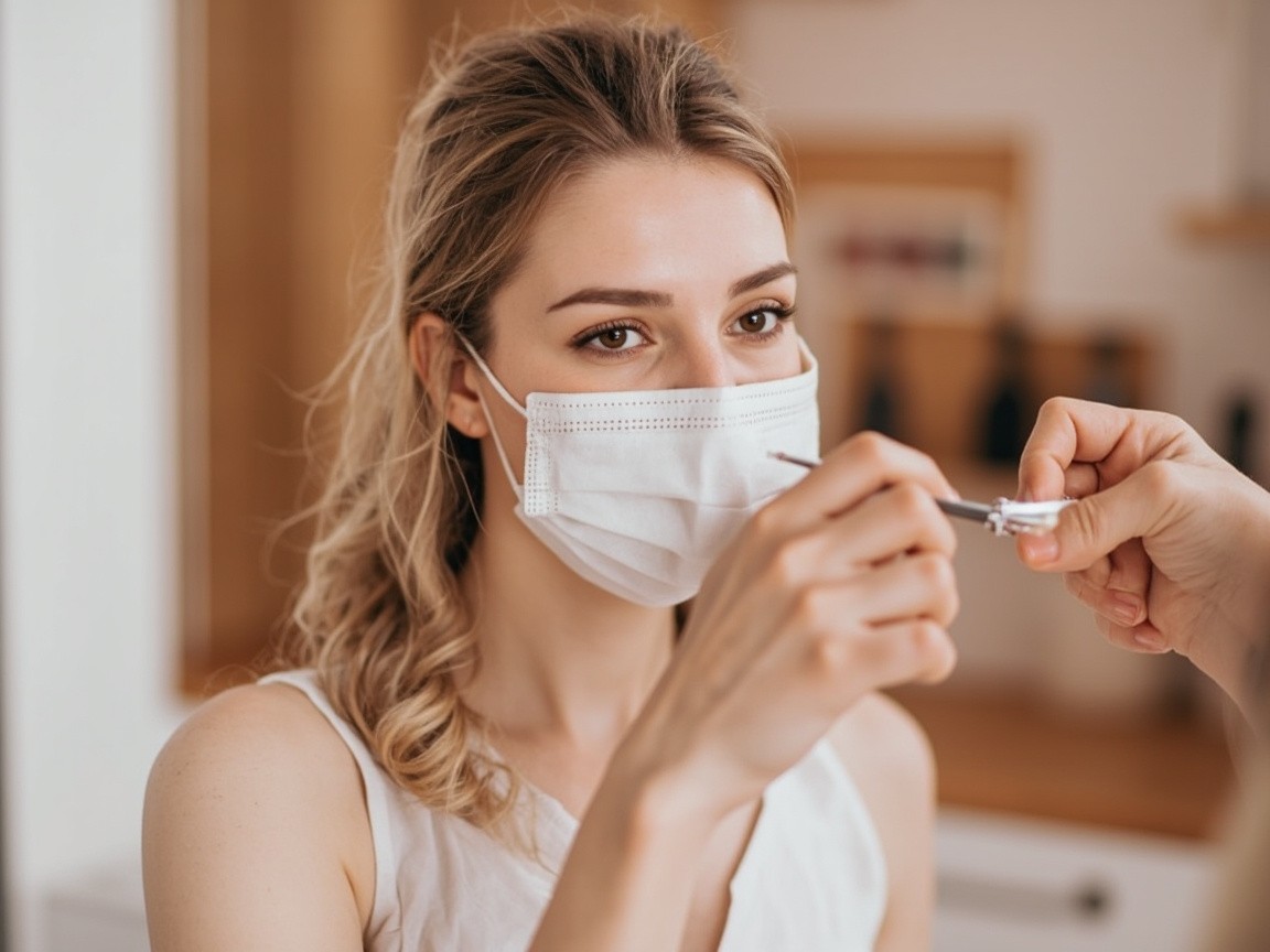 A Woman Performing Beauty Center Care