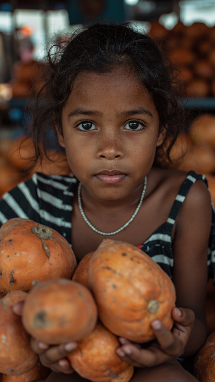 A Woman Selling Sweet Potatoes at Market