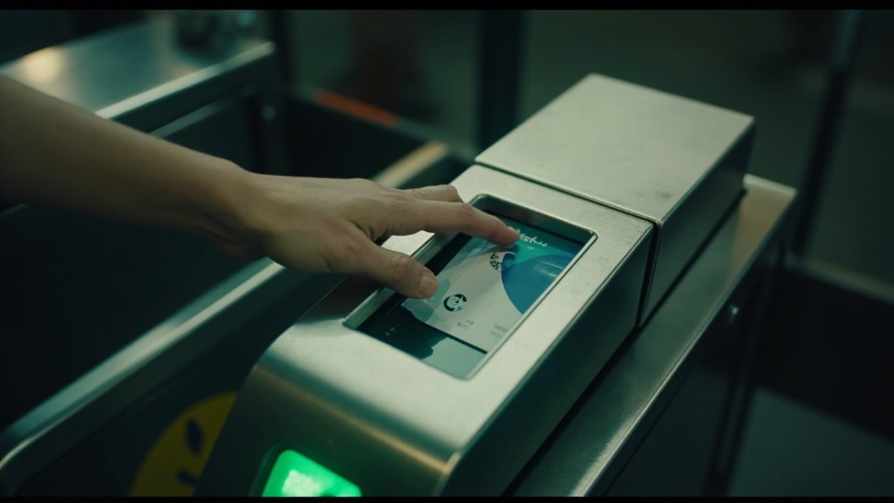 A Woman Swiping London Metro Card Successfully