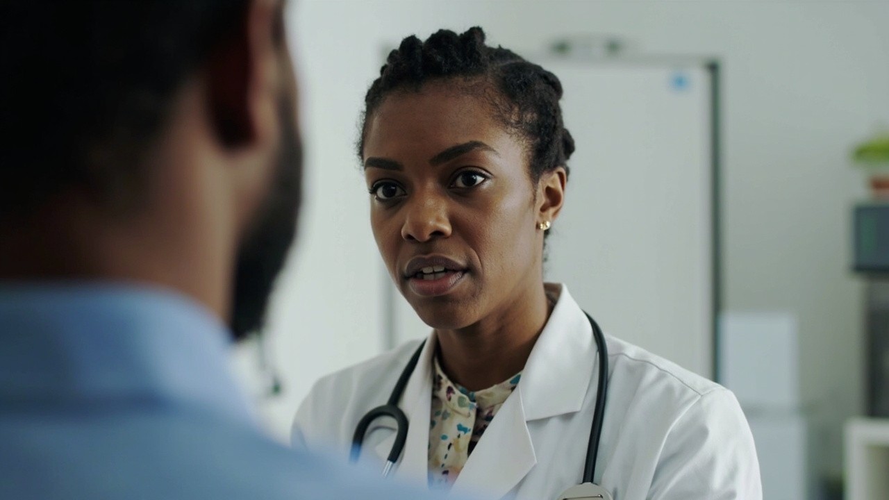 A Young Black Female Doctor Consulting Patient