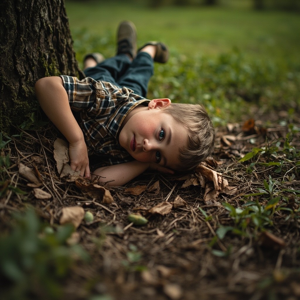 A Young Boy Faints Beside the Mango Tree