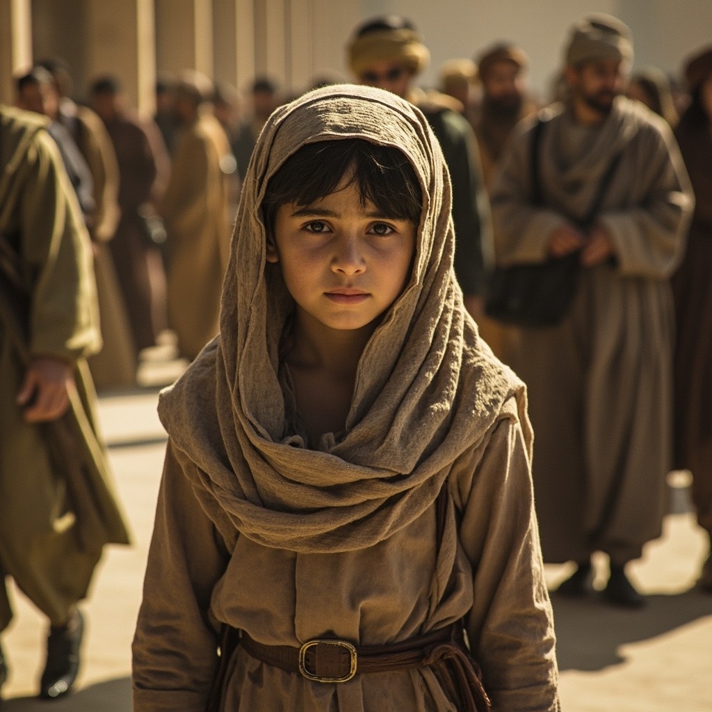 A Young Girl Crying Outside the Sultan's Palace