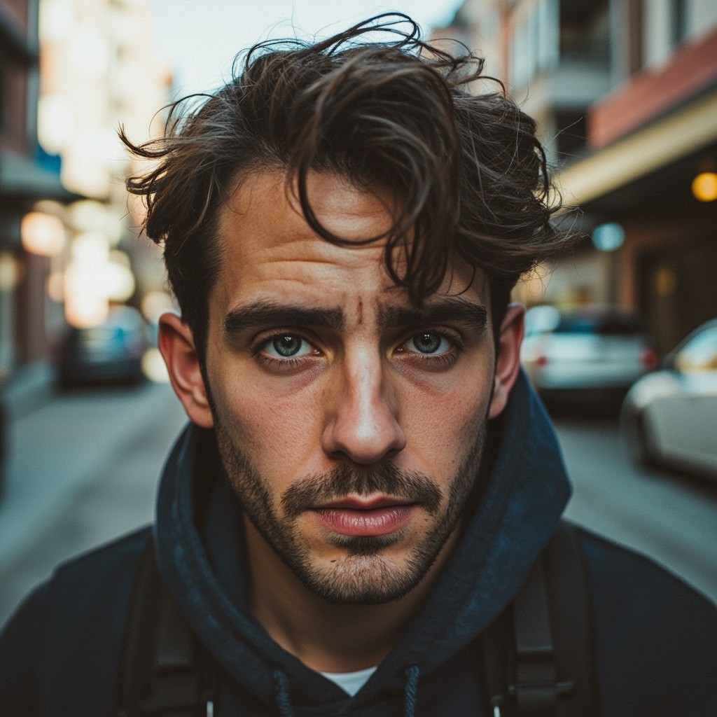 A Young Man Constantly Using His Mobile Phone