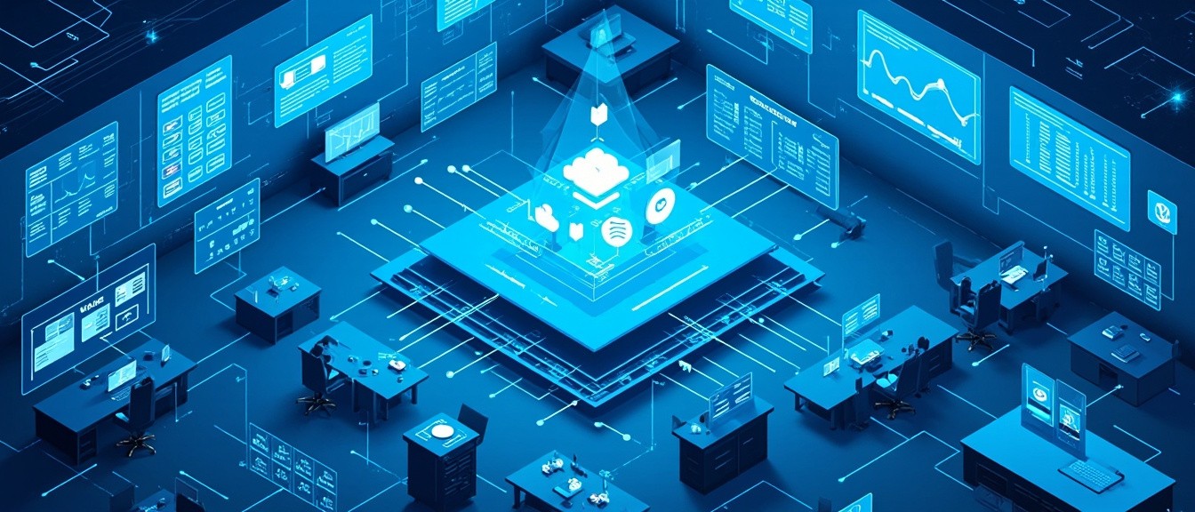 Advanced Digital Control Room with Management Systems
