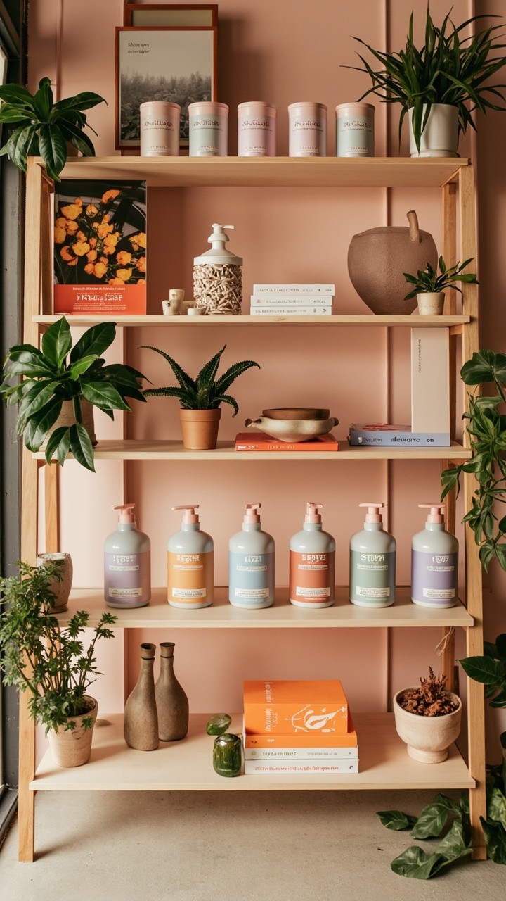 Aerial View of Coordinated Boutique Product Shelf