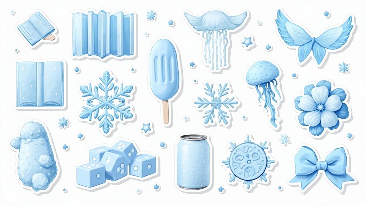 Aesthetic Blue-Themed Collage with Everyday Items
