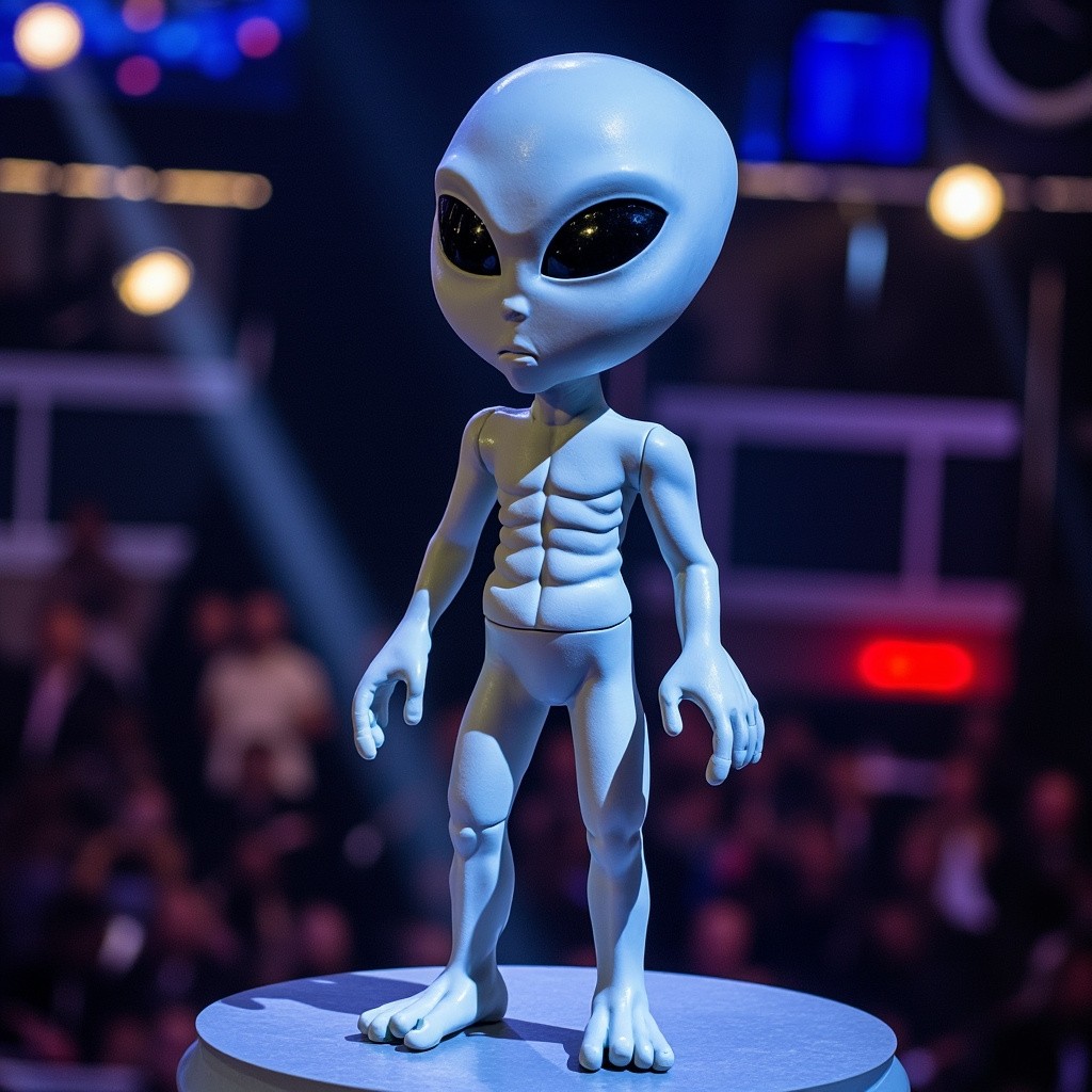 Alien Figure Participating in a TV Gameshow