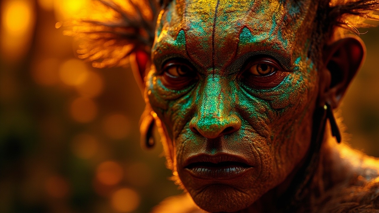 Alien Lizard-Mandrill Magazine Cover at Sunset