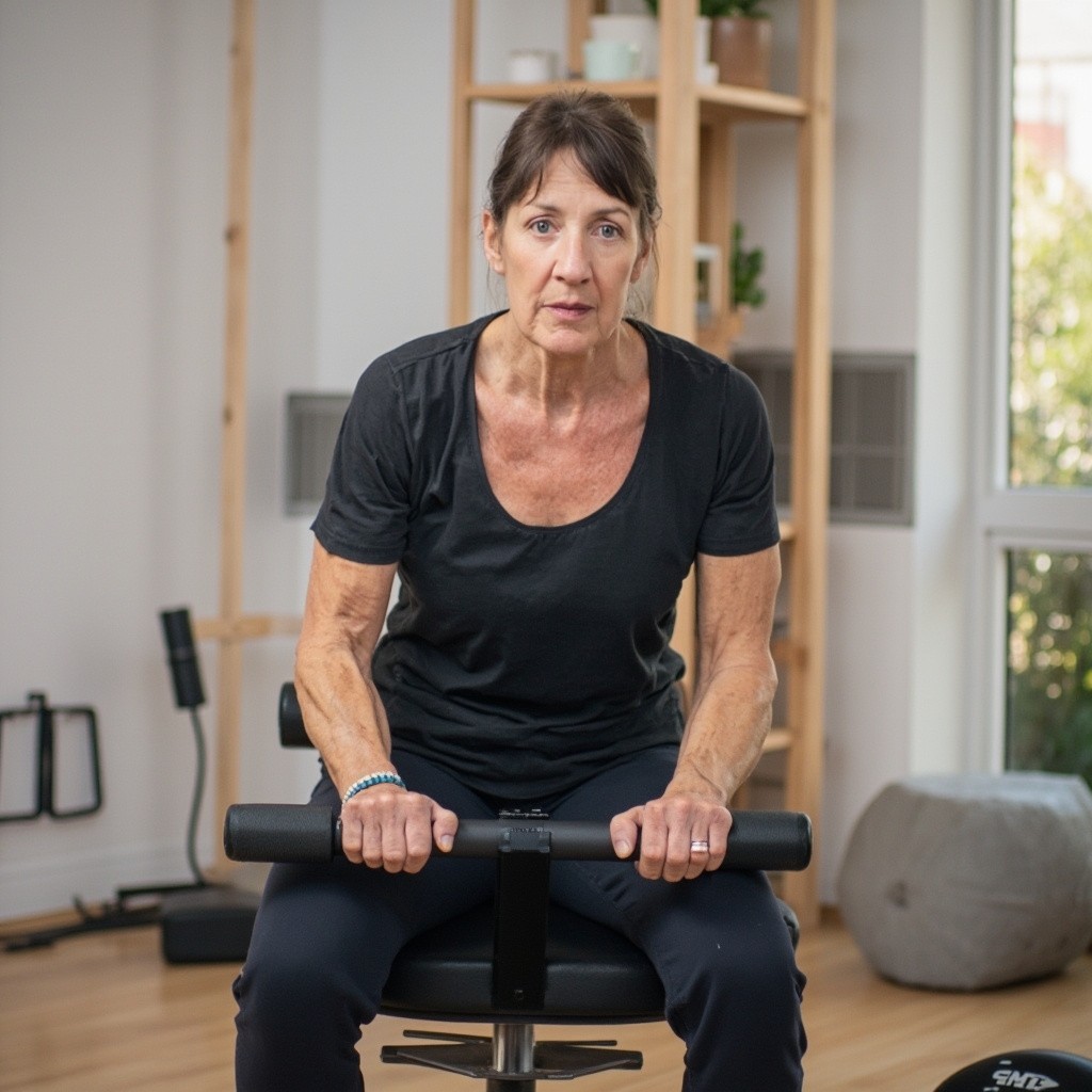 An Older Woman Doing Pilates