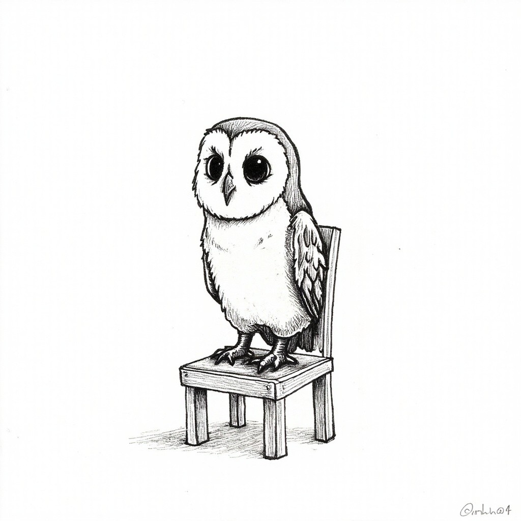 An Owl Sitting on a Chair