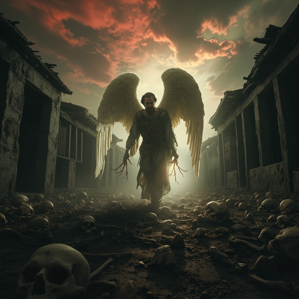 Angel Exploring a Cursed, Forsaken Village