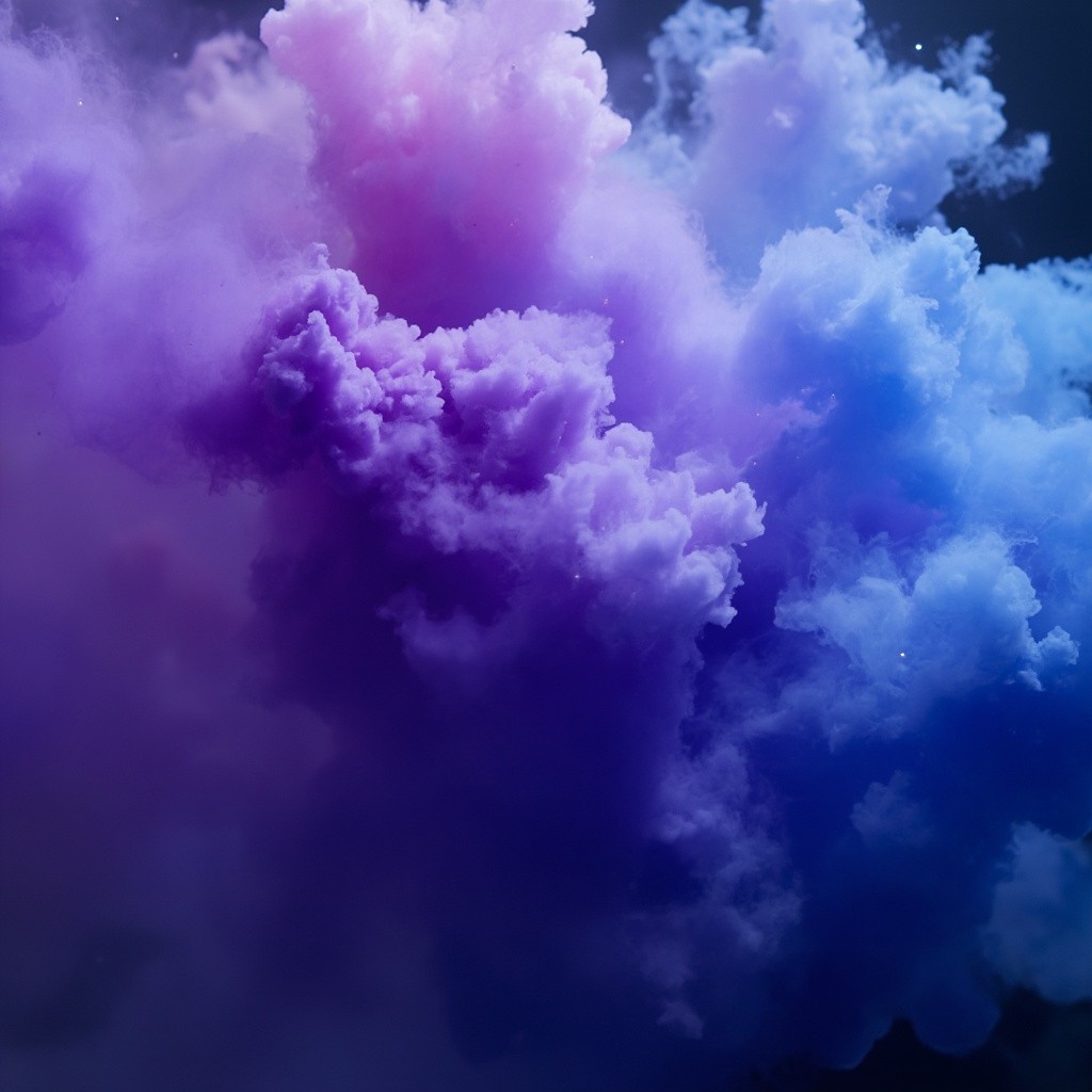 Animation of Purple and Blue Smoke Spraying Center