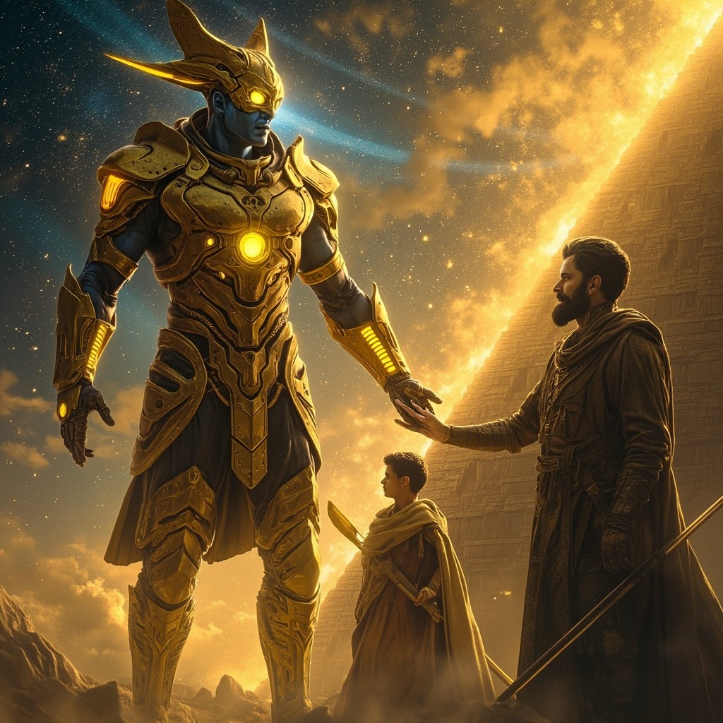 Anunaki Enlil Handing Cosmic Knowledge to Adamo