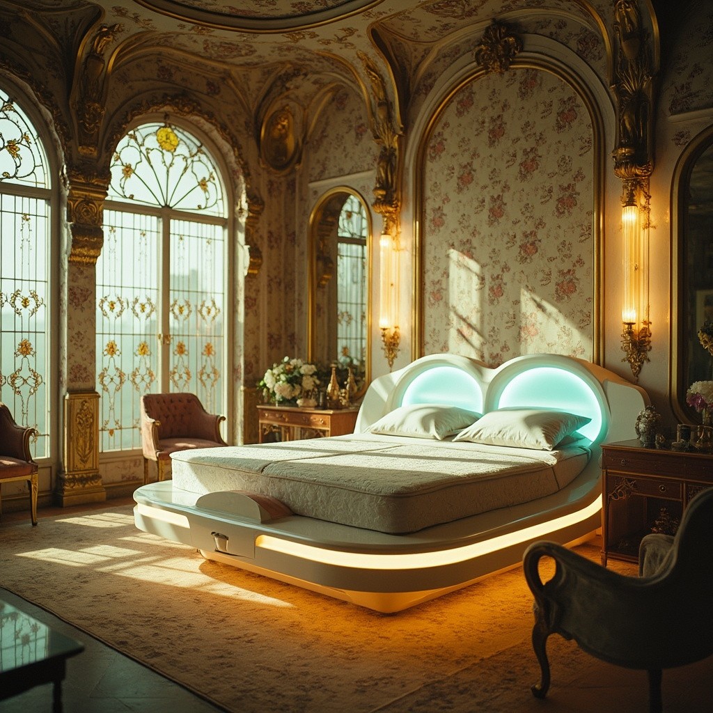 Art Nouveau Bedroom with Futuristic Bed Design
