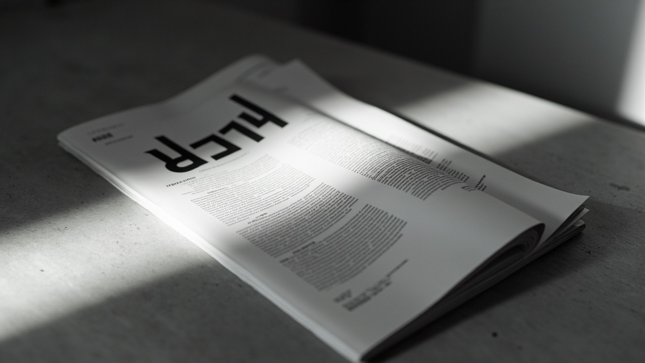 Artistic Shot of Magazine on Urban Concrete Table