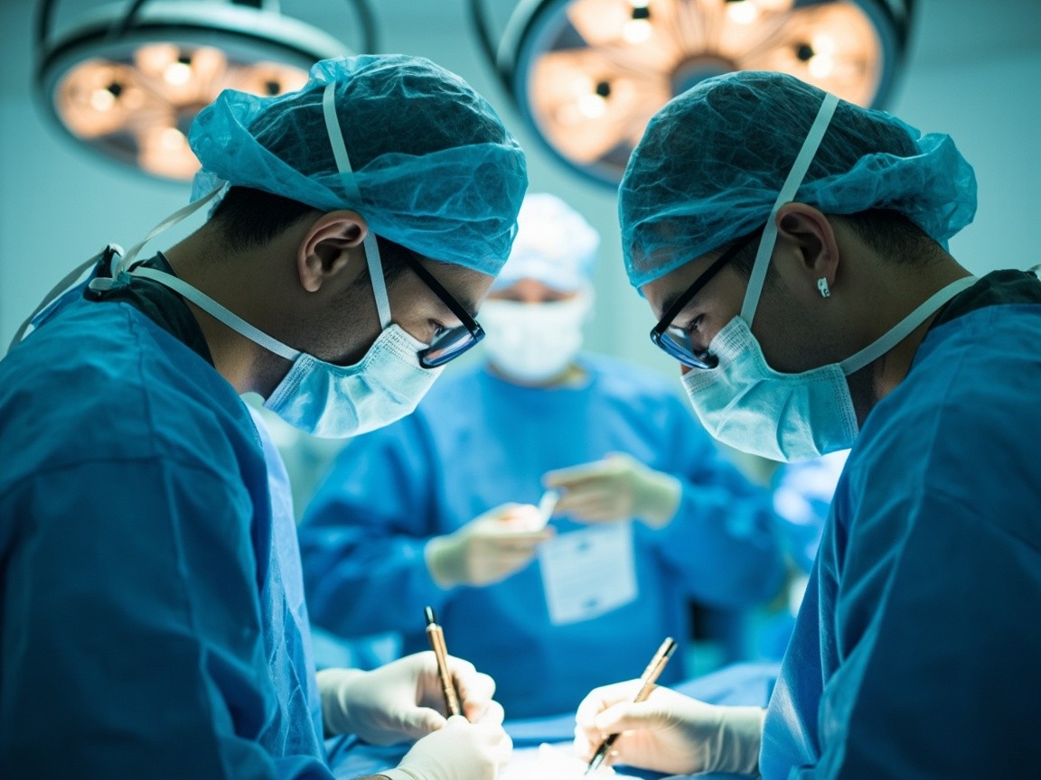 Asian Doctors Performing Medical Procedures in Cleanroom