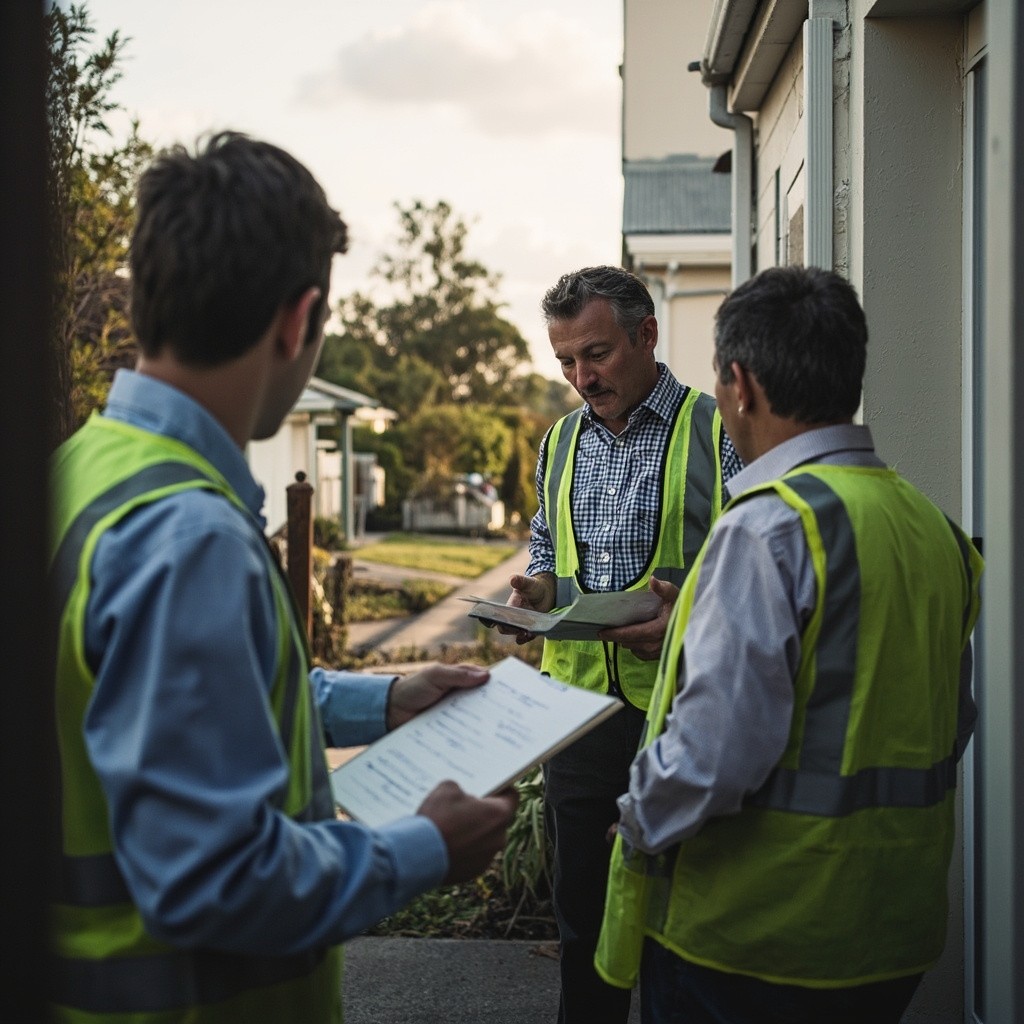 Australian Engineers Inspecting Storm-Damaged Homes