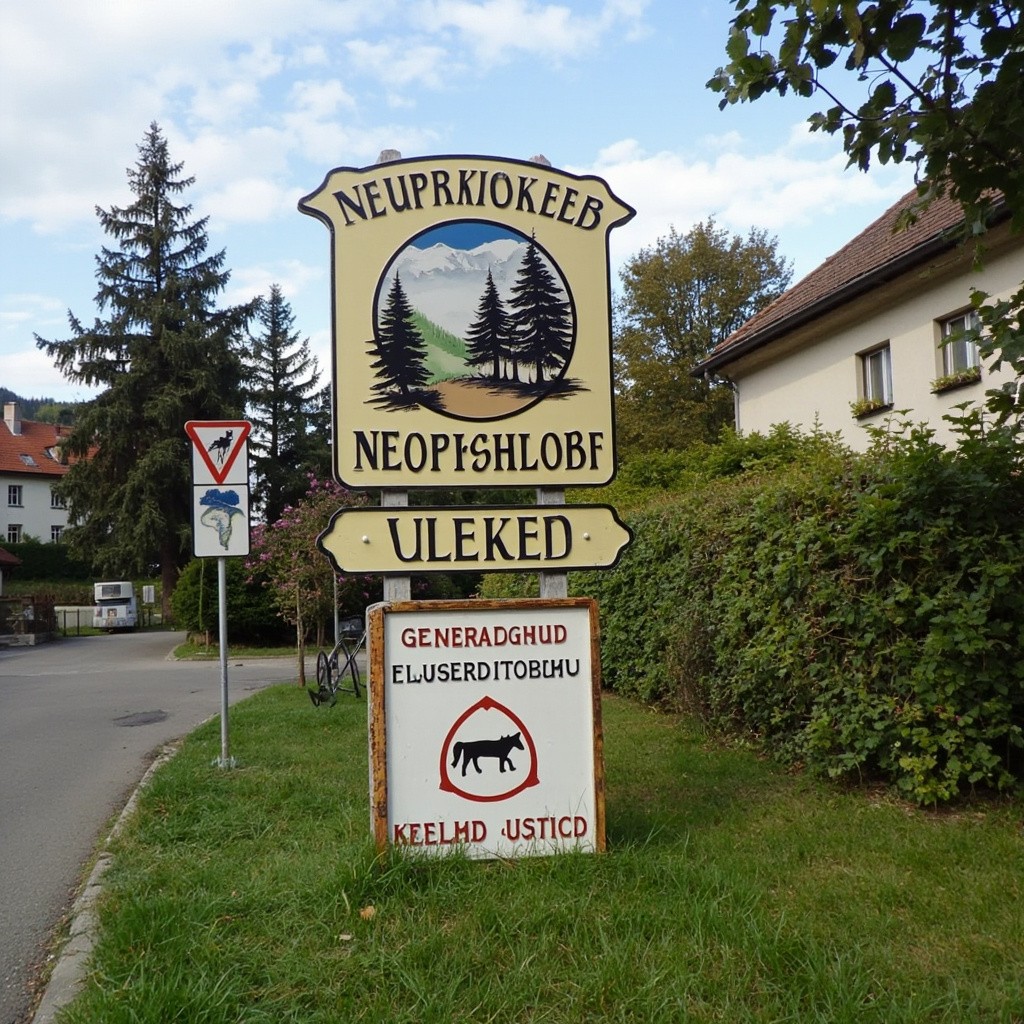 Austrian Village Neupixendorf's Welcome Sign