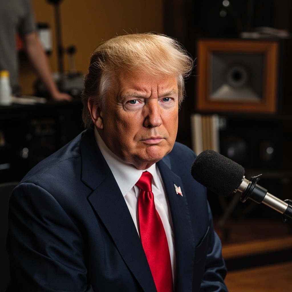 Baby Trump in a Podcast Studio