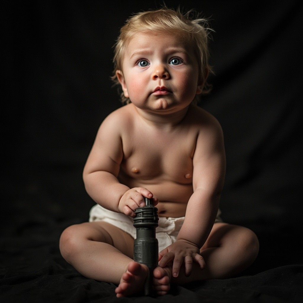 Baby Trump in a Podcast Studio