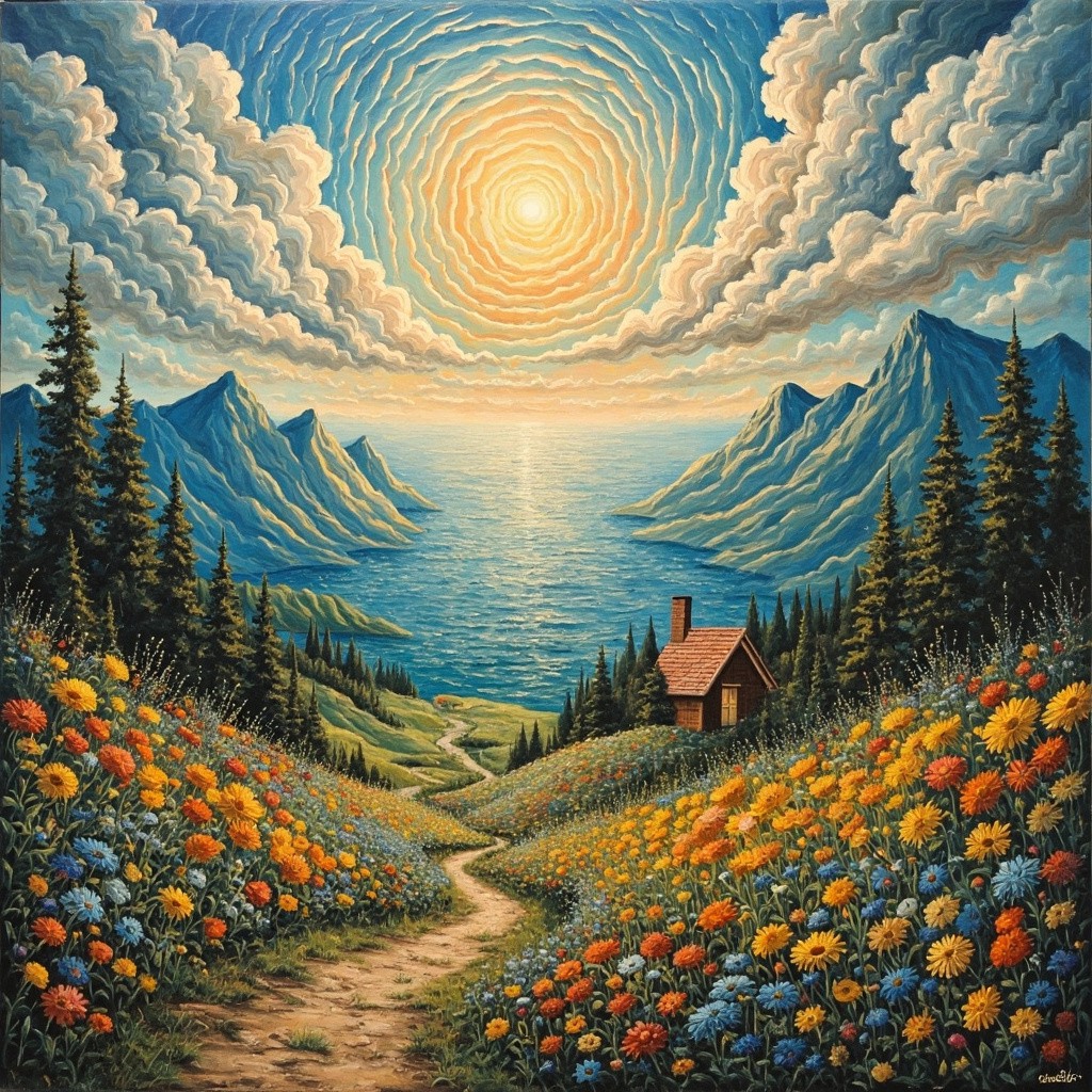 Beautiful Scenery with Flowing Artwork Beautiful Scenery with Flowing Artwork