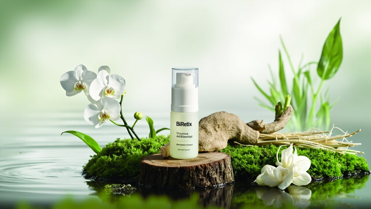 BiRetix Skin Care Product on Mossy Stump