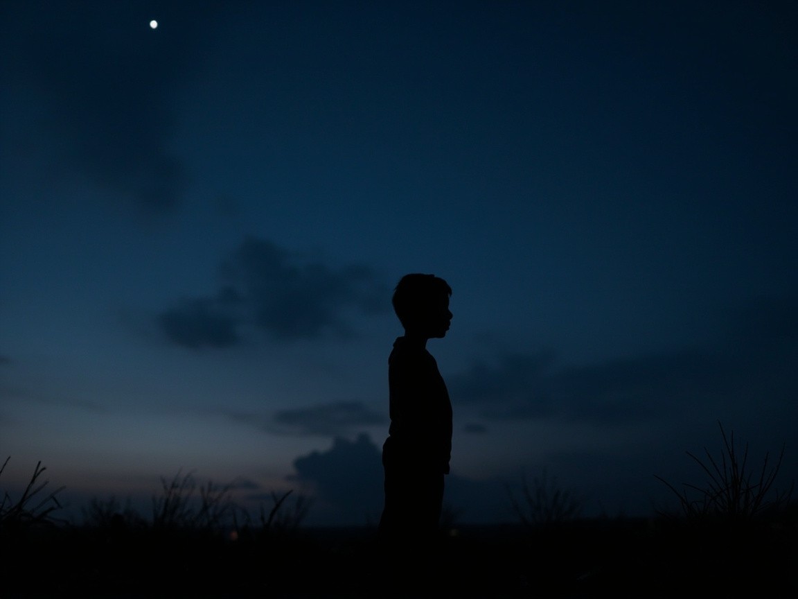 Boy Gazing at the Night Sky